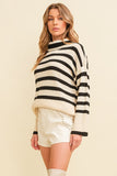 Striped turtleneck pattern sweater