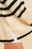 Striped turtleneck pattern sweater