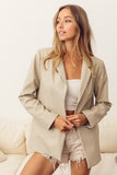 This stunning blazer is on trend and comes in a gorgeous oatmeal color