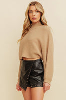 On Trend Cropped Camel Sweater