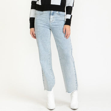 Color Blocked Checkered Crew Neck