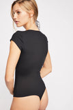 FP fair and square neck duo bodysuit in black or blush