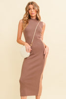 Gorgeous Body Con Dress in Brown/Camel Stripe