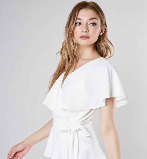 Do Be white wrap top with peek a boo back