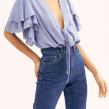 FP ruffle sleeve top/bodysuit
