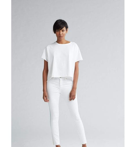 Hudson High Waist Barbara Frayed Hem Skinny Jeans