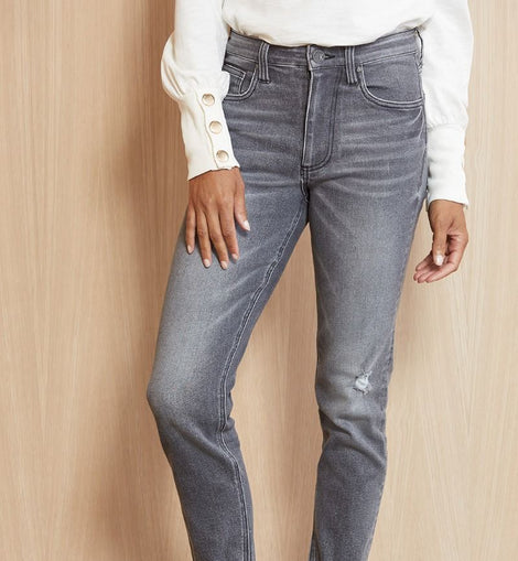 KFTK Grey Distressed Denim